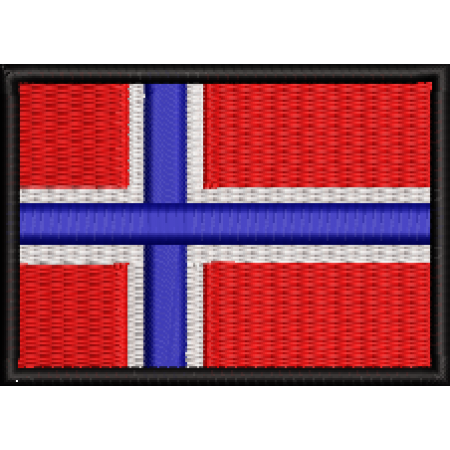 Patch Bordado Bandeira Noruega 5x7 cm Cód.BDP362
