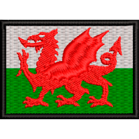 Patch Bordado Bandeira País de Gales 5x7 cm Cód.BDP319