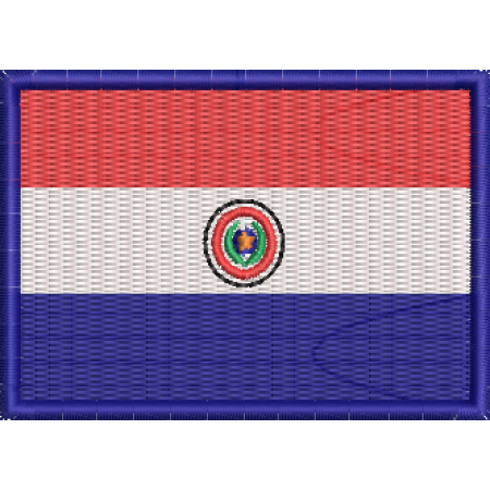 Patch Bordado Bandeira Paraguai 5x7 cm Cód.BDP30