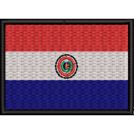 Patch Bordado Bandeira Paraguai 5x7 cm Cód.BDP321