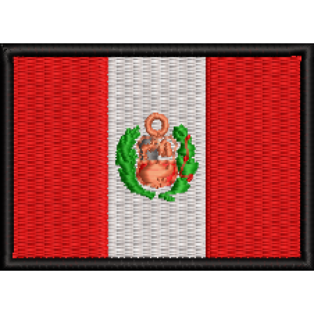 Patch Bordado Bandeira Peru 5x7 cm Cód.BDP351