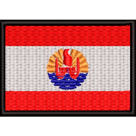 Patch Bordado Bandeira Polinésia Francesa 5x7 cm Cód.BDP414