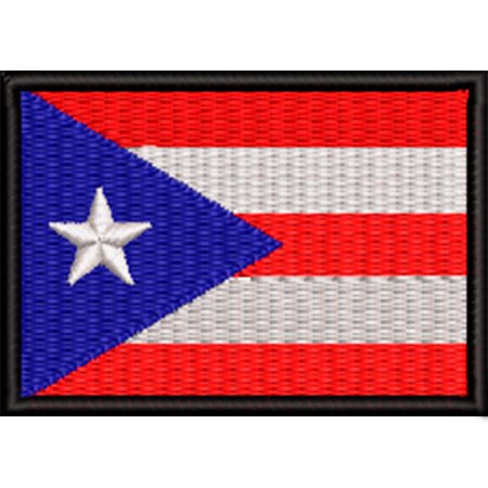 Patch Bordado Bandeira Porto Rico 5x7 cm Cód.BDP410