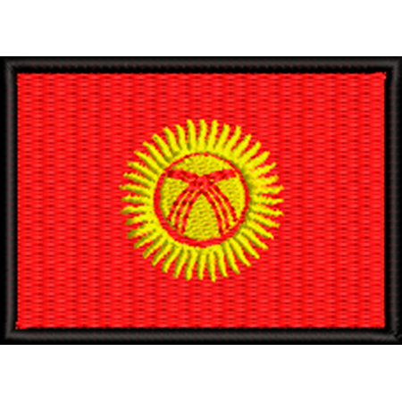 Patch Bordado Bandeira Quirguistão 5x7 cm Cód.BDP488