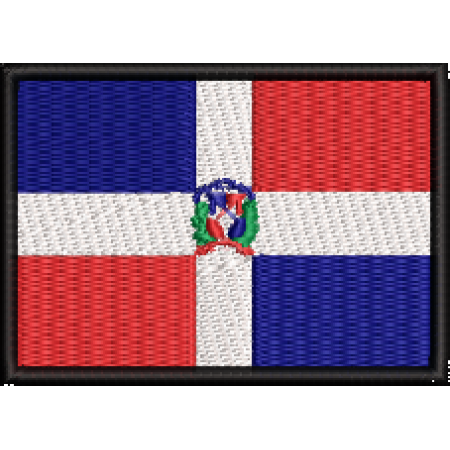 Patch Bordado Bandeira República Dominicana 5x7 cm Cód.BDP340