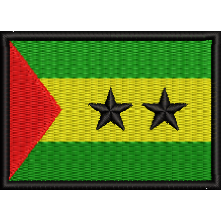 Patch Bordado Bandeira São Tomé e Príncipe 5x7 cm Cód.BDP337