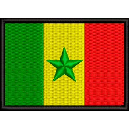Patch Bordado Bandeira Senegal 5x7 cm Cód.BDP496