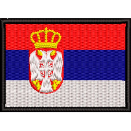 Patch Bordado Bandeira Sérvia 5x7 cm Cód.BDP436