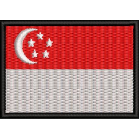 Patch Bordado Bandeira Singapura 5x7 cm Cód.BDP368