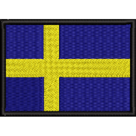 Patch Bordado Bandeira Suécia 5x7 cm Cód.BDP354