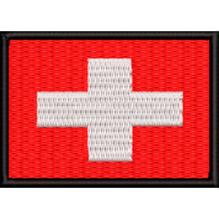 Patch Bordado Bandeira Suíça 5x7 cm Cód.BDP387