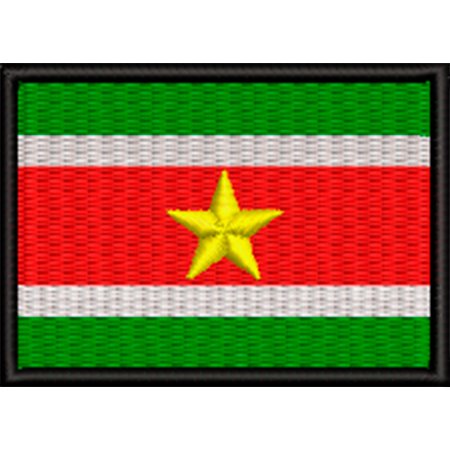 Patch Bordado Bandeira Suriname 5x7 cm Cód.BDP385