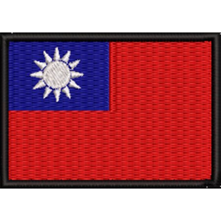Patch Bordado Bandeira Taiwan 5x7 cm Cód.BDP380
