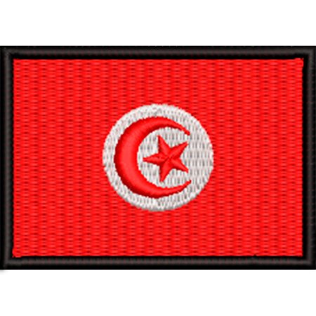 Patch Bordado Bandeira Tunisia 5x7 cm Cód.BDP375