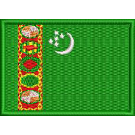 Patch Bordado Bandeira Turcomenistão 5x7 cm Cód.BDP243
