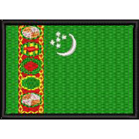 Patch Bordado Bandeira Turcomenistão 5x7 cm Cód.BDP507