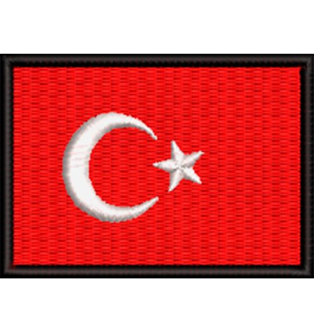 Patch Bordado Bandeira Turquia 5x7 cm Cód.BDP313