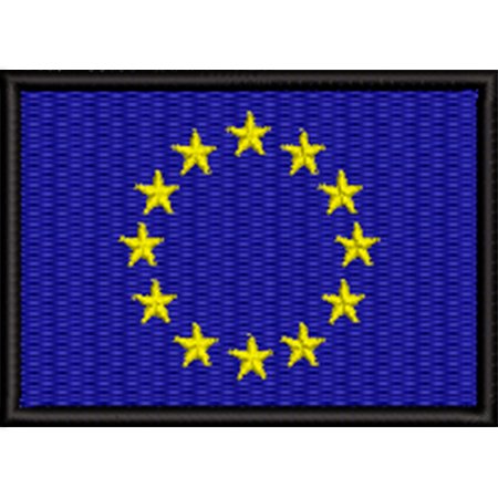 Patch Bordado Bandeira União Européia 5x7 cm Cód.BDP394