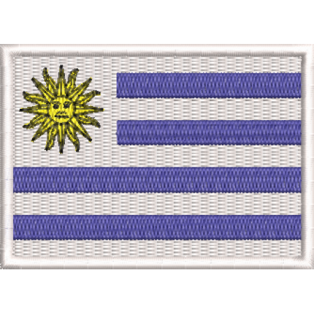 Patch Bordado Bandeira Uruguai 5x7 cm Cód.BDP17