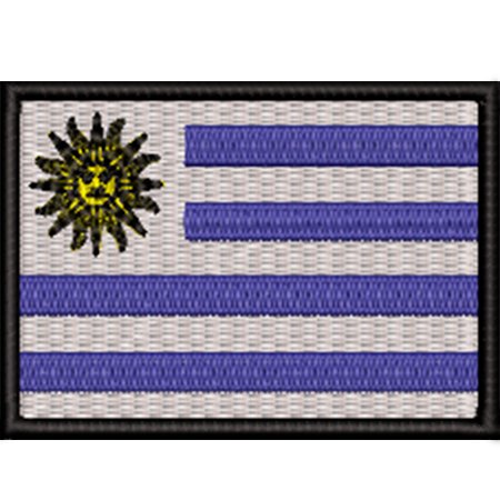 Patch Bordado Bandeira Uruguai 5x7 cm Cód.BDP309