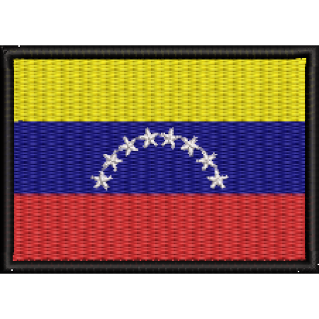 Patch Bordado Bandeira Venezuela 5x7 cm Cód.BDP363