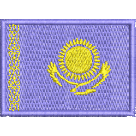 Patch Bordado Bandeira Cazaquistão 5x7 cm Cód.BDP182