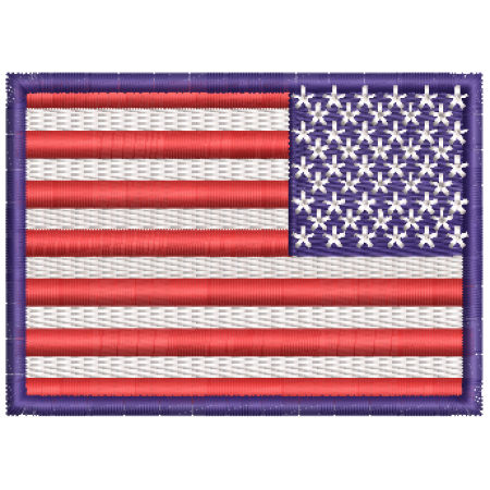 Patch Bordado Bandeira Estados Unidos invertida 5x7 Cód.BDP271