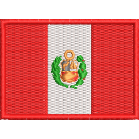 Patch Bordado Bandeira Peru 5x7 cm Cód.BDP66