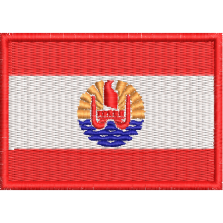 Patch Bordado Bandeira Polinésia Francesa 5x7 cm Cód.BDP142