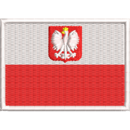 Patch Bordado Bandeira Polônia Estatal 5x7 cm Cód.BDP39