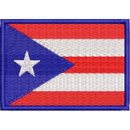 Patch Bordado Bandeira Porto Rico 5x7 cm Cód.BDP138