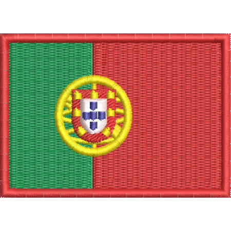 Patch Bordado Bandeira Portugal 5x7 cm Cód.BDP41