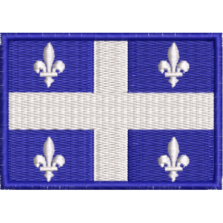 Patch Bordado Bandeira Quebec 5x7 cm Cód.BDP139