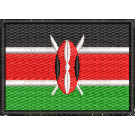Patch Bordado Bandeira Quênia 5x7 cm Cód.BDP162