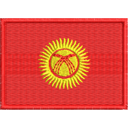 Patch Bordado Bandeira Quirguistão 5x7cm Cód.BDP222