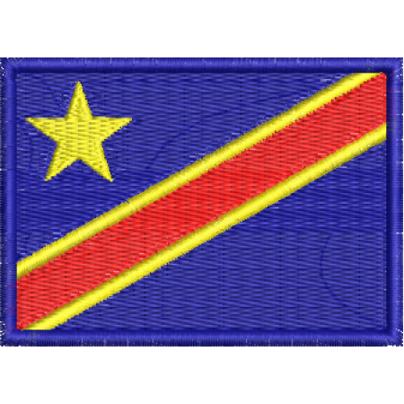 Patch Bordado Bandeira República Democrática do Congo 5x7 cm Cód.BDP224
