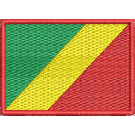 Patch Bordado Bandeira República do Congo 5x7 cm Cód.BDP185
