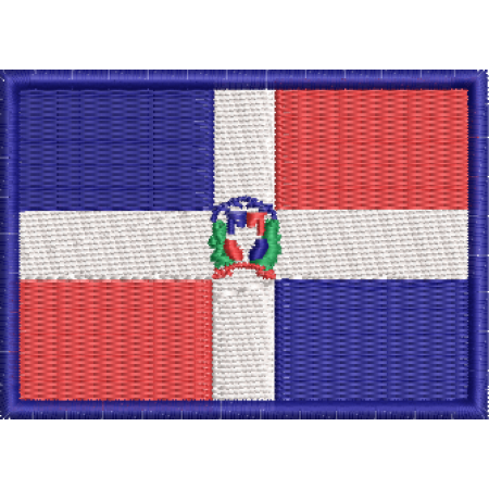 Patch Bordado Bandeira República Dominicana 5x7 cm Cód.BDP51