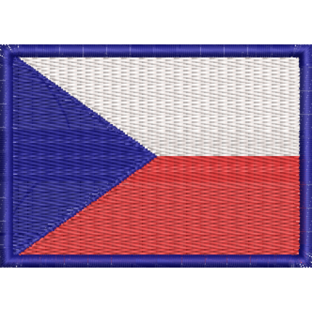 Patch Bordado Bandeira República Tcheca 5x7cm Cód.BDP24