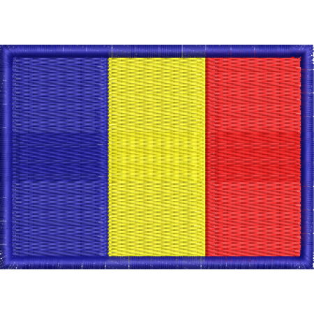 Patch Bordado Bandeira Romênia 5x7 cm Cód.BDP137