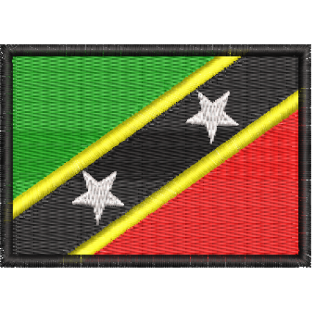 Patch Bordado Bandeira São Cristovão e Nevis 5x7 cm Cód.BDP228
