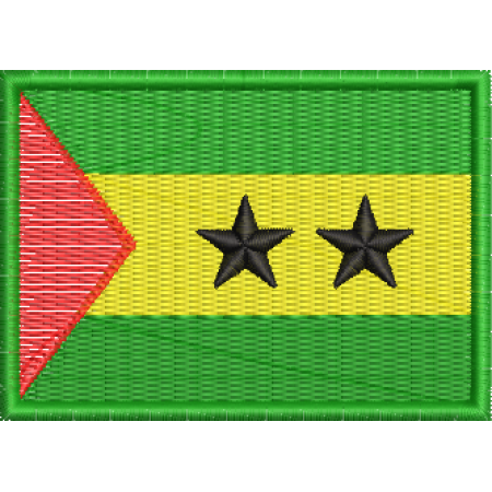 Patch Bordado Bandeira São Tomé e Príncipe 5x7 cm Cód.BDP48