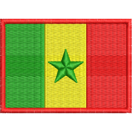 Patch Bordado Bandeira Senegal 5x7 cm Cód.BDP230