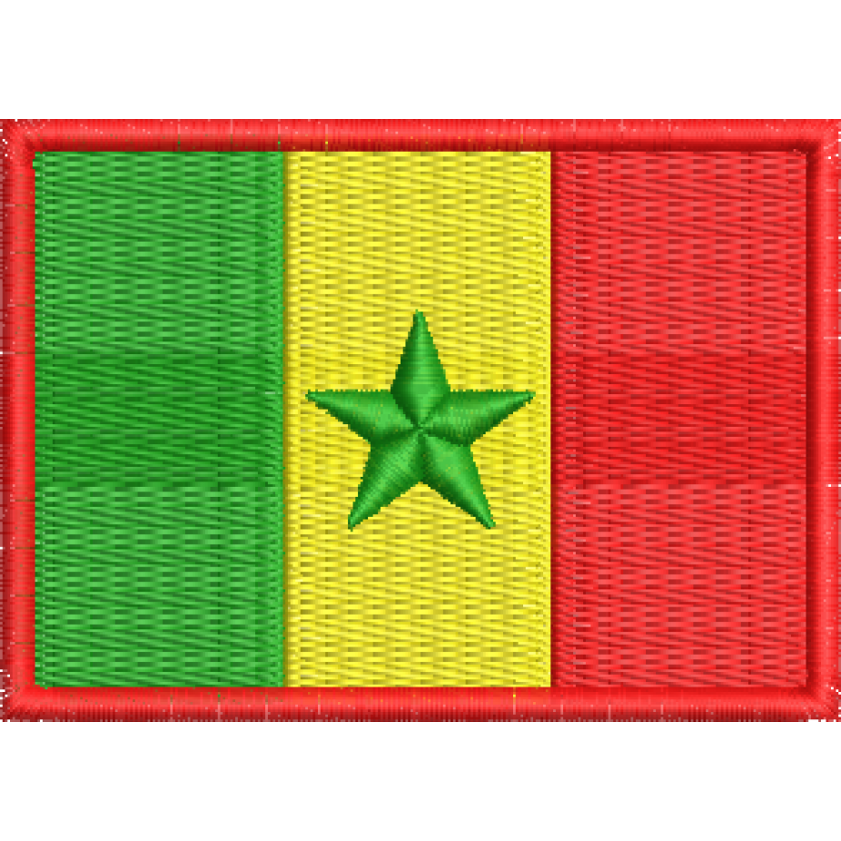 Patch Bordado Bandeira Senegal 5x7 cm Cód.BDP230