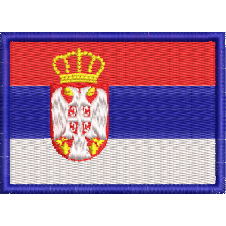 Patch Bordado Bandeira Sérvia 5x7 cm Cód.BDP168