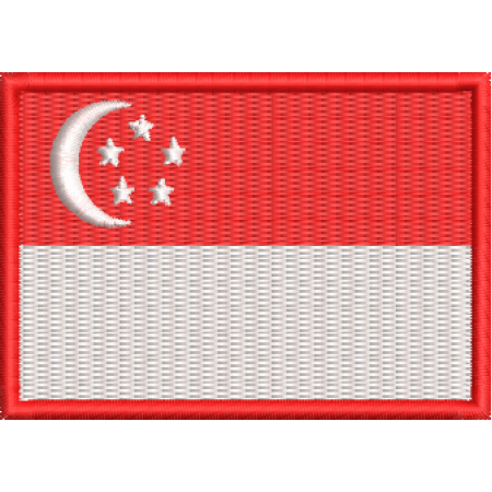 Patch Bordado Bandeira Singapura 5x7 cm Cód.BDP91