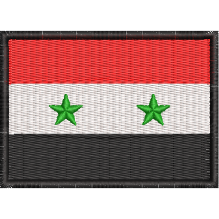 Patch Bordado Bandeira Síria 5x7 cm Cód.BDP150
