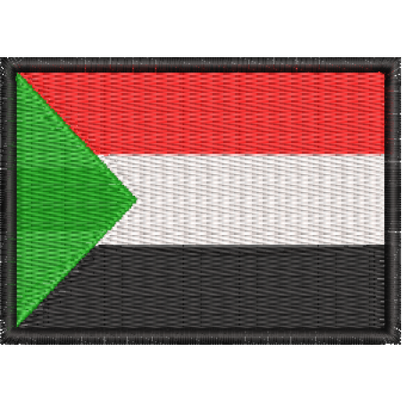 Patch Bordado Bandeira Sudão 5x7 cm Cód.BDP236