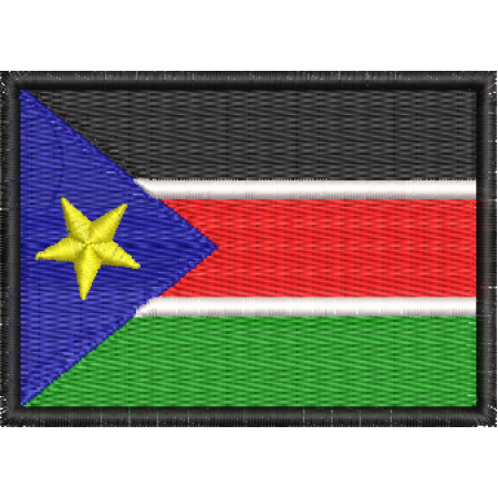 Patch Bordado Bandeira Sudão do Sul 5x7 cm Cód.BDP237