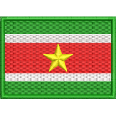 Patch Bordado Bandeira Suriname 5x7 cm Cód.BDP108